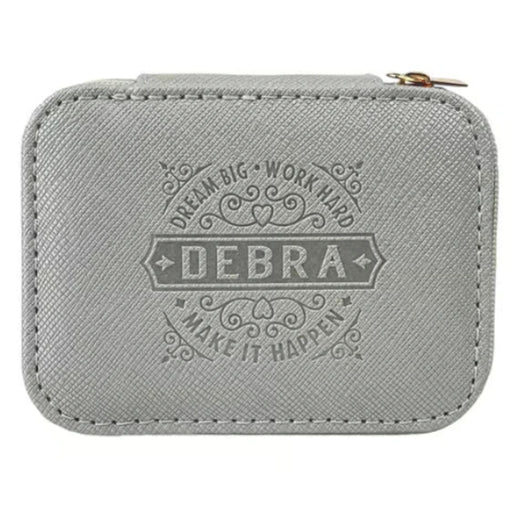This H & H Gifts Personalised Travel Jewellery Box - Debra is a stylish and practical way to keep your favorite accessories organized wherever you go. 