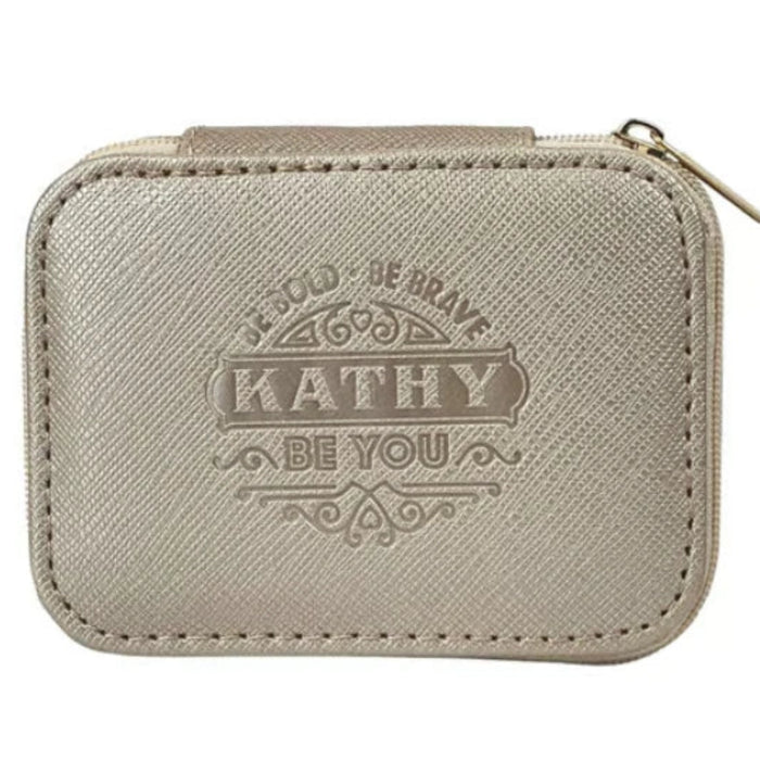 The personalised "Kathy" name design transforms a beautiful keepsake box into a one-of-a-kind gift.