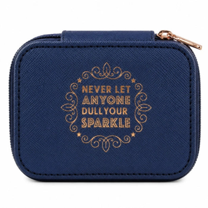  the H & H Gifts Sparkle Blue Travel Jewelry Box. This beautifully designed travel case keeps rings, earrings, bracelets, and necklaces safe and organised on the go. 
