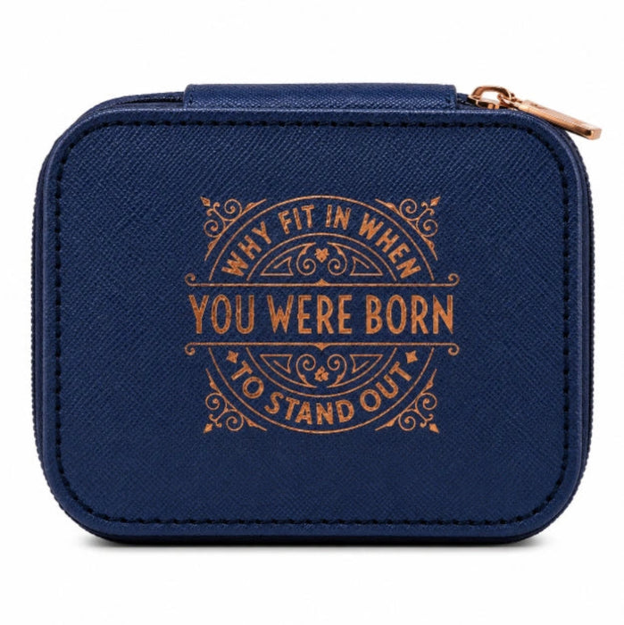 Make every journey more stylish with the H & H Gifts Stand Out Blue Travel Jewelry Box.