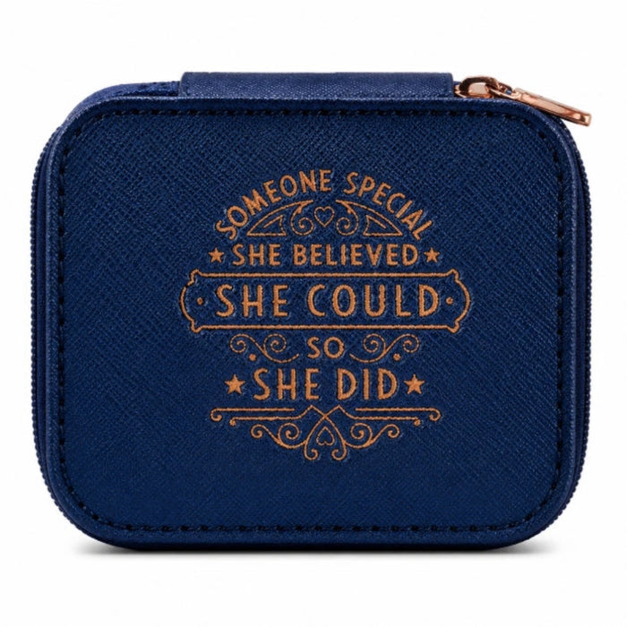 Show someone how much they mean with the H & H Gifts Someone Special Blue Travel Jewelry Box.