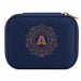  This H & H Gifts Personalised Blue Travel Jewelry Box features a beautiful “A” initial design on a rich midnight blue finish. 