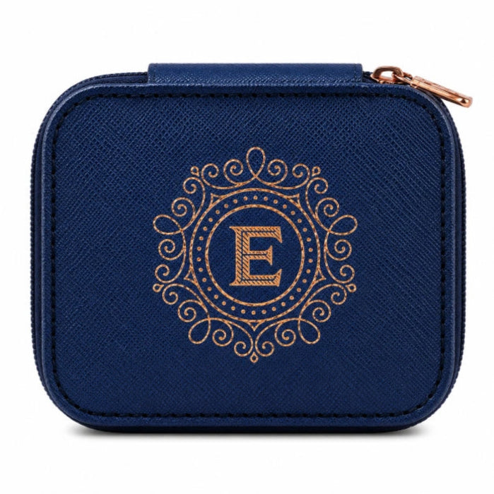Travel in timeless elegance with the H & H Gifts Midnight Blue Travel Jewellery Box.