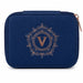 Personalised jewellery box featuring an elegant "V" initial monogram on a premium textured finish with a secure zip closure for storing rings, earrings, bracelets, necklaces, and other jewellery safely.