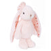 Ultra-soft plush bunny with a charming floral pink design.