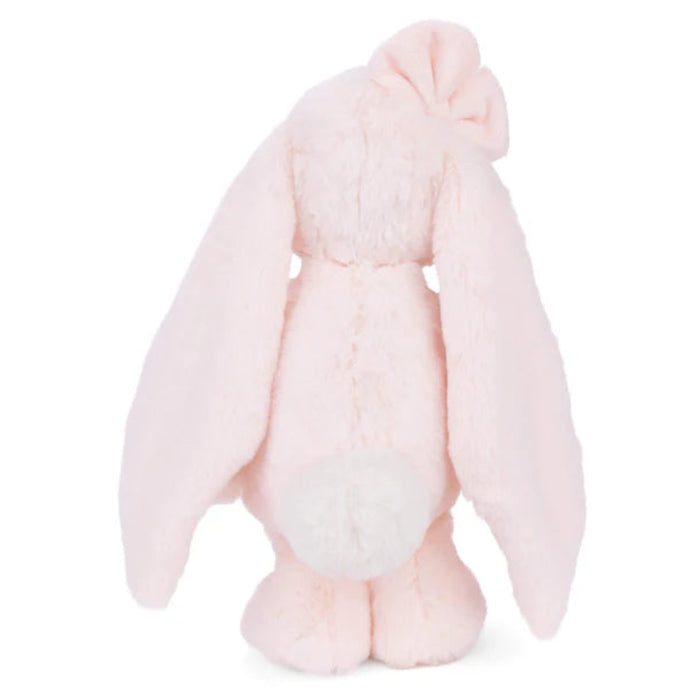 Ultra-soft plush bunny with a charming floral pink design.