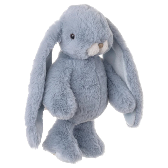 Ultra-soft plush bunny in a beautiful pearl blue color.