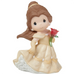 Beautiful buttery yellow gown with holding the enchanted rose.