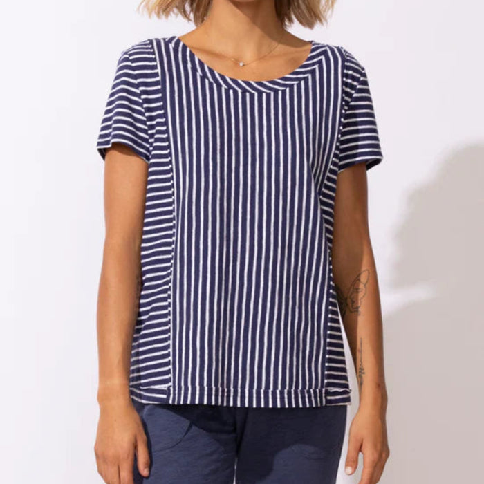 This Habitat Clothes Santa Barbara Stripe Cap Sleeve Tee combines classic stripes with everyday comfort for an effortlessly stylish look.