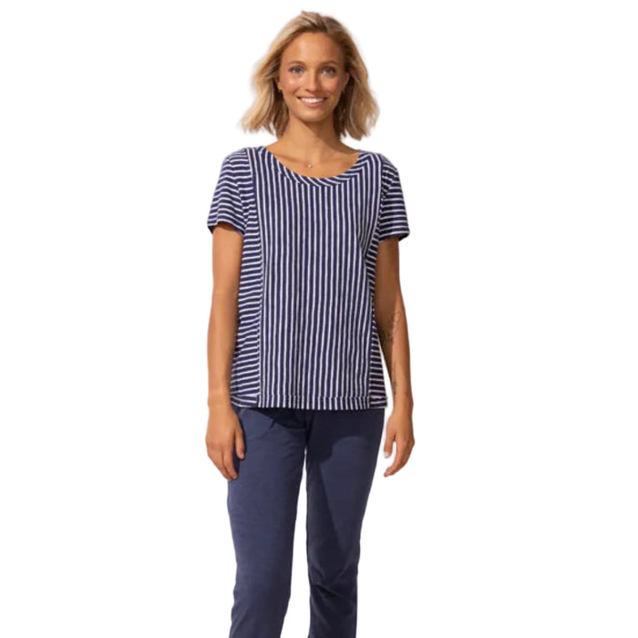 This Habitat Clothes Santa Barbara Stripe Cap Sleeve Tee combines classic stripes with everyday comfort for an effortlessly stylish look.
