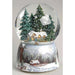 wind-up musical glitter dome featuring a charming winter scene surrounded by sparkling swirling glitter.