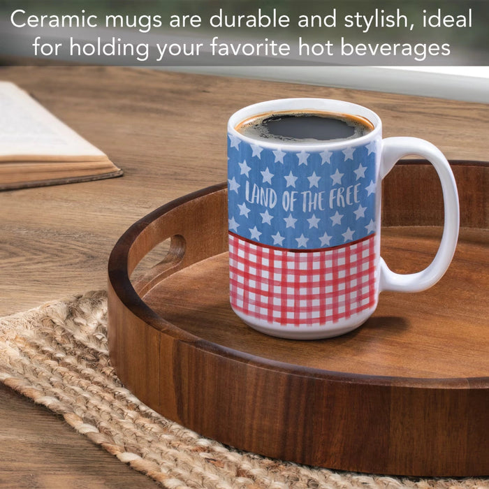 Whether you're starting your morning or relaxing in the evening, this decorative mug adds patriotic charm to every sip.