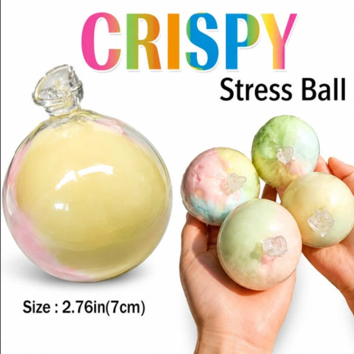 Puka Creations delivers a Crispy Stress Ball a uniquely satisfying sensory toy that combines a soft squeeze with a crispy texture.