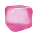 Pink ice cube on a white background