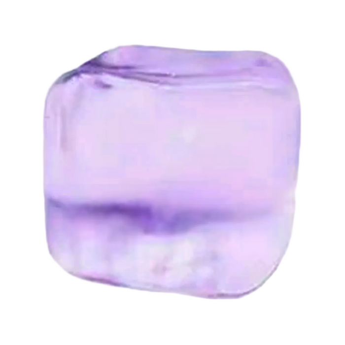 Purple glass block on a white background
