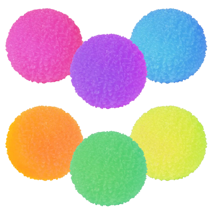 Set of six colorful textured balls on a white background