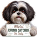 Featuring an adorable black and white Shih Tzu in a classic puppy cut, this charming clip is both decorative and practical