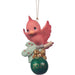 Cardinal bird ornament with a green ball and '2025' on a white background