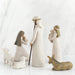 Nativity scene with figures on a white background