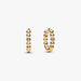 PANDORA Beaded Huggie Earrings in 14k gold plating with delicate bead detailing and a sparkling center stone