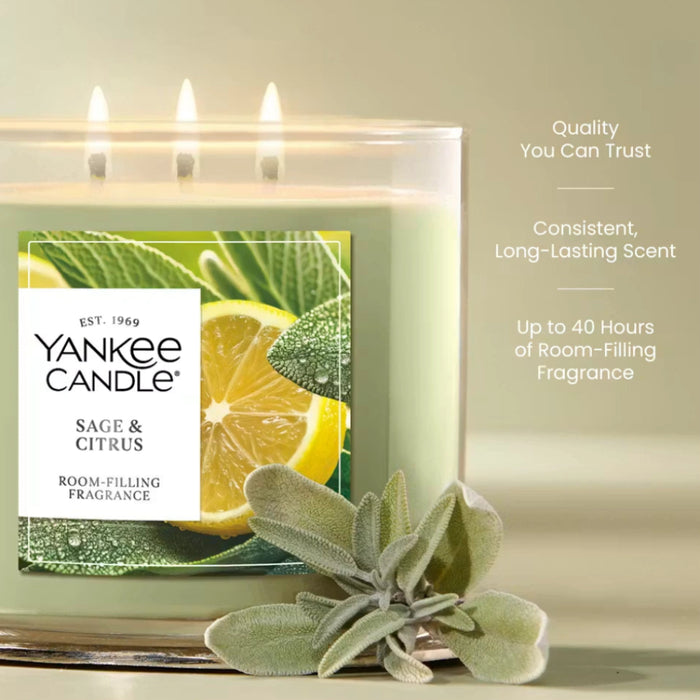 This invigorating scent combines the crisp herbal notes of fresh sage with the bright zest of citrus fruits