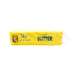 Butter stick with yellow wrapper on a white background