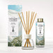Yankee Candle Clean Cotton reed diffuser set including the diffuser bottle with natural wood reeds, a refill bottle, and the retail box, all on a clean white background.