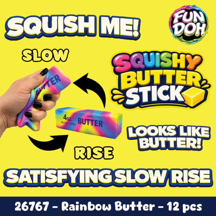 The Slow Rise Rainbow Butter Squishy delivers a burst of color and a deeply satisfying squeeze in one irresistible toy. 
