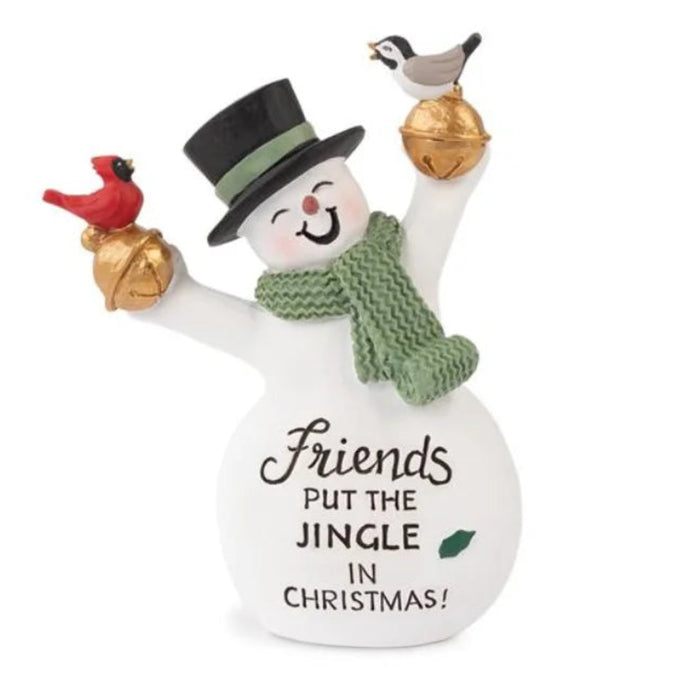 Blossom Bucket Christmas Traditions Friends Put The Jingle snowman decoration.