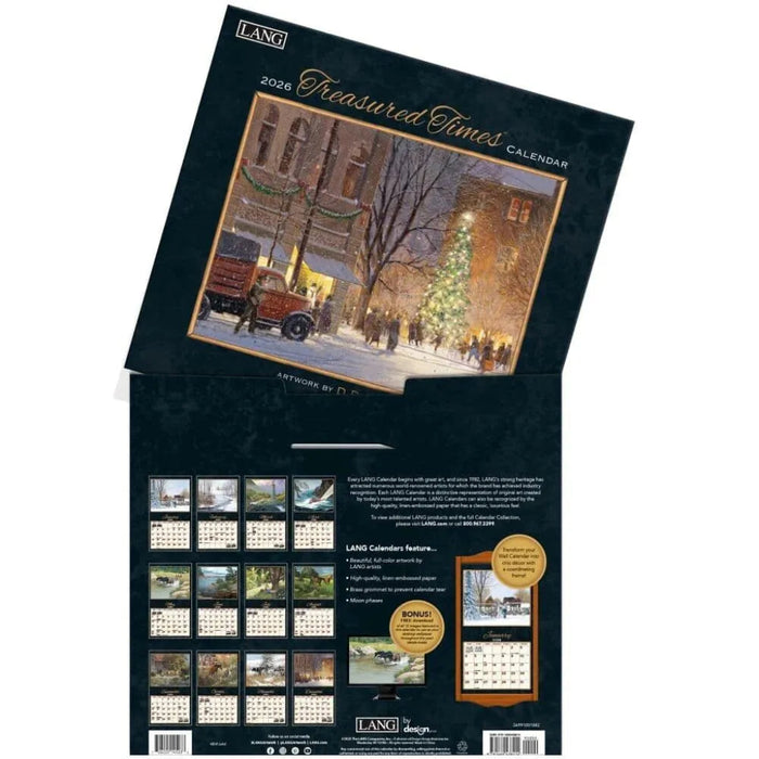 2026 Treasured Times calendar by LANG with front and back views on a white background