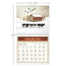 Calendar with a winter scene of cows and a barn, showing January 2026, with dimensions indicated.