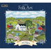 2026 Lang Folk Art calendar with a colorful illustration of a rural scene on a blue background.