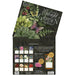 Midnight Garden calendar packaging with illustrations of plants and a butterfly on a black background.