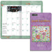 2026-2027 Simple Inspirations planner with a colorful cover and a calendar on a white background.