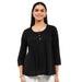 Featuring a flattering silhouette and timeless black hue, this top transitions seamlessly from casual daytime looks to elegant evening outfits.