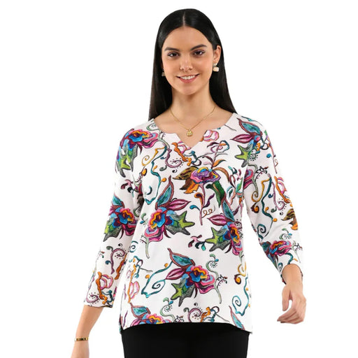 Featuring a flattering silhouette and lightweight feel, this top pairs beautifully with jeans, shorts, skirts, or tailored pants for a polished yet relaxed look.