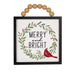 Assorted wood cardinal hanging sign with rustic seasonal design