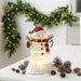 5.5-inch lighted water lantern with an ice cube snowman and swirling glitter