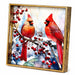 This Gerson Nesting Holiday Cardinal Design Tray features a vivid red cardinal perched among winter greenery.