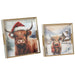 Large Christmas nesting trays featuring a festive cow design