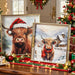 Large Christmas nesting trays featuring a festive cow design