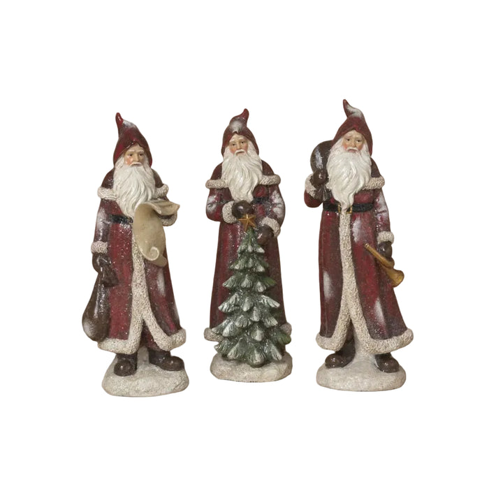 This Gerson 9.06-inch Resin Holiday Santa figurine crafted from durable resin, stands 9.06 inches tall and delivers rich, hand-painted detail.