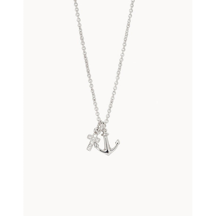 Spartina 449 : Sea La Vie Necklace It Is Well/Cross Anchor- Silver