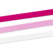 Detailed close‑up of pastel and metallic curling ribbon trio for decorating wrapped gifts
