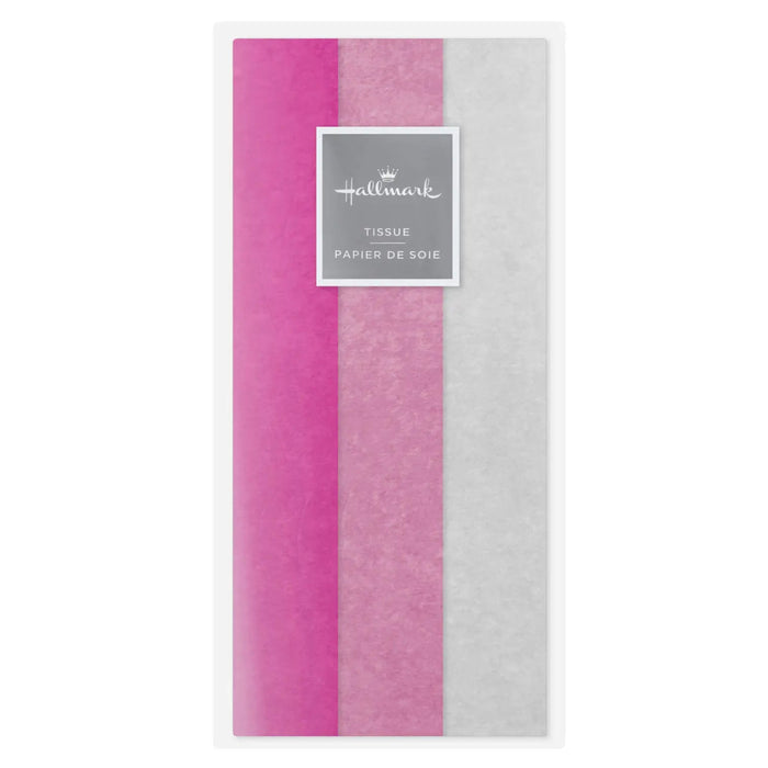 12‑sheet pink gradient tissue paper pack
