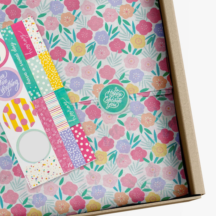 Fun Floral Tissue Paper Wrapping Kit