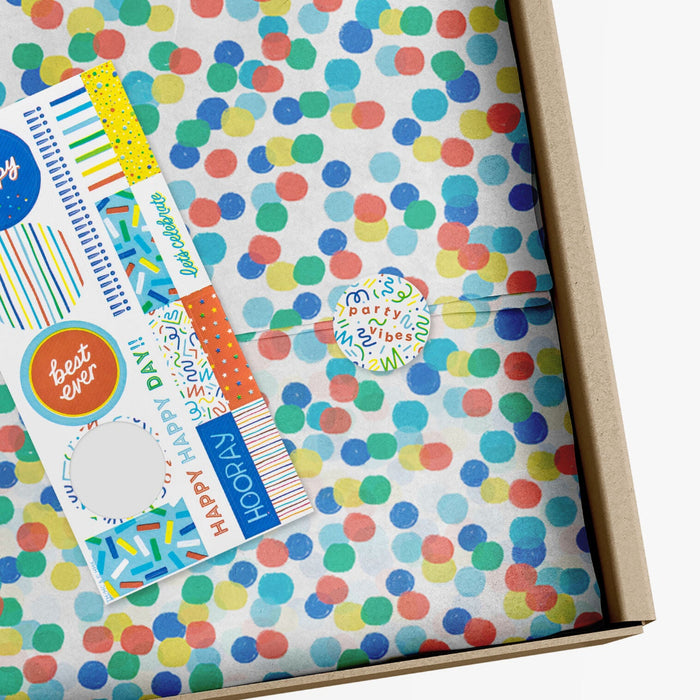 Bright Polka Dots Tissue Paper Wrapping Kit