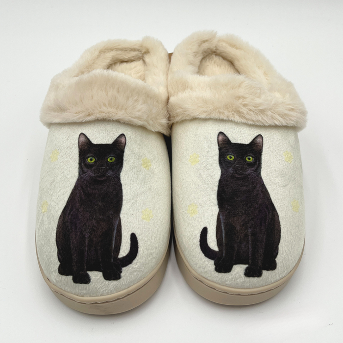 Snuggs : Black Cat Slippers