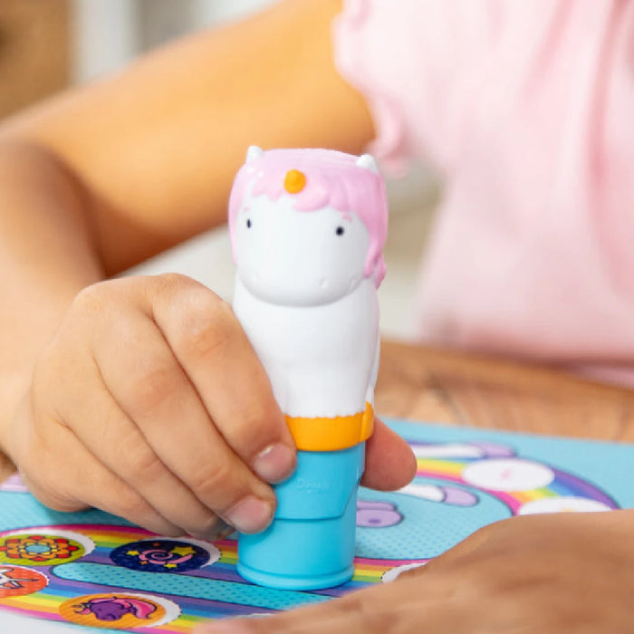 Playful Melissa & Doug unicorn sticker, featuring a colorful design that enhances creativity in children's art projects.