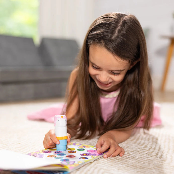 Whimsical unicorn sticker from Melissa & Doug, designed in vivid colors, great for kids' crafts and creative expression.